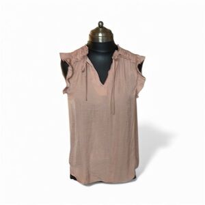 Jones New York Women's Pink Ruffle Sleeve Top NWT the tag is slightly damaged